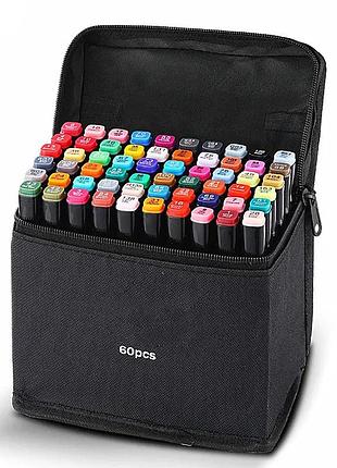Набор двухсторонних маркеров для рисования 60 шт