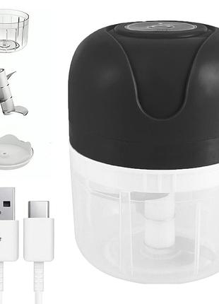 Кухонный мини измельчитель для продуктов, 250мл, от usb, черный