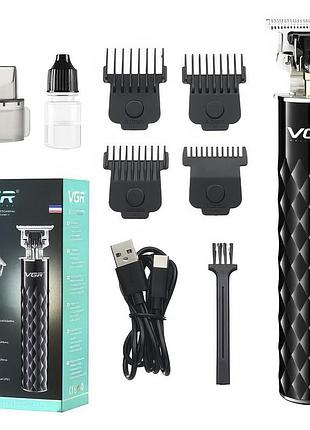 Машинка для стрижки с триммером и 4 насадками от usb, vgr v-170