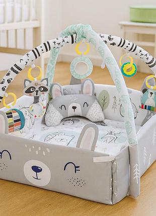 Детский коврик 3в1 (110х100х53см) + 6 игрушек и 18 шаров, ricokids rabbit