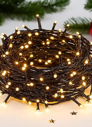 Светодиодная гирлянда m-2 multi, от сети, 10м, 100led, теплый белый
