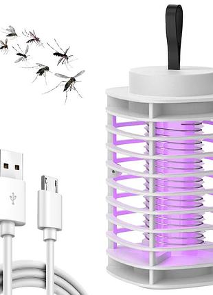 Лампа ловушка для комаров y15, с usb и петелькой, белая