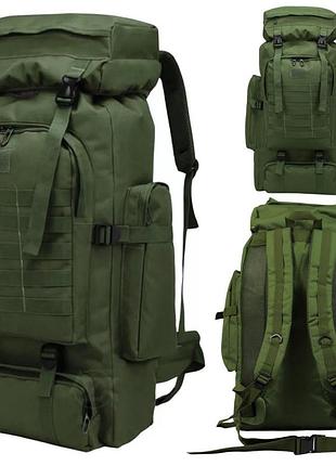Тактичний рюкзак на 80л (72х34х17см) із системою molle m13, оливковий / туристичний рюкзак у похід
