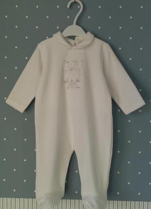 Теплий велюровий чоловічок/слипик ovs (італія) на 3-6 місяців (розмір 62)