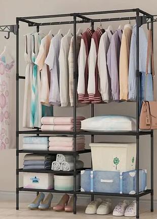 Универсальный шкаф вешалка стойка для одежды double pole