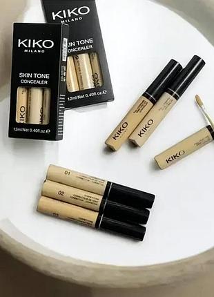 Консілер kiko skin tone concealer набір 3шт