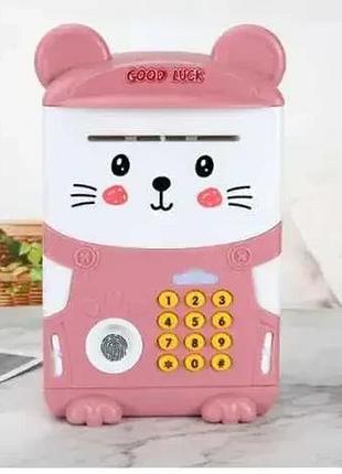 Скарбничка-сейф з кодовим замком та відбитком милий ведмедик