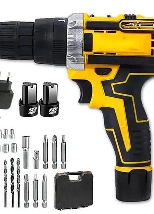 Шуруповерт 12v, 2ah с набором инструментов. аккумуляторный шуруповерт