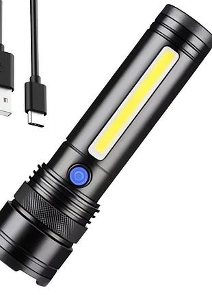 Ручний ліхтарик з zoom, 1200маг, usb, x-balog bl-c27