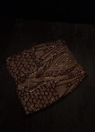 Юбка золотая пайетка