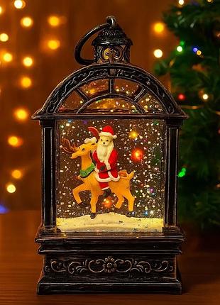 Новогодний декоративный ночник «санта на олене»
