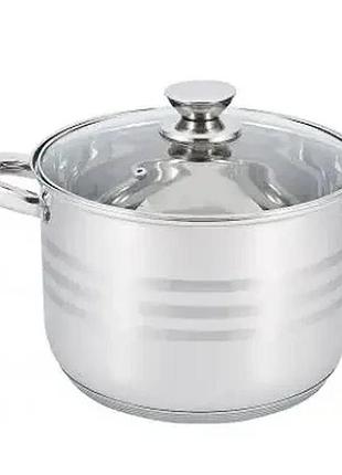 Каструля unique un-5008 із прозорою кришкою 7 л