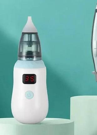 Аспиратор детский аккумуляторный 2-в-1 baby nose с led-дисплеем и регулятором мощности (wo-19)
