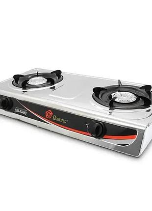 Плита газовая domotec ms-6606 2,2 квт на 2 конфорки