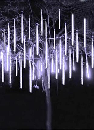 Гірлянда бурульки прозорий шнур 8 шт, 50 см, білі