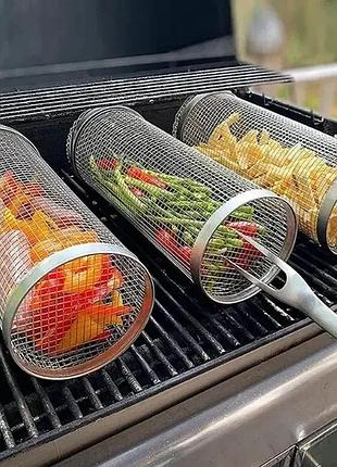 Сетка-гриль для овощей gril без ручки, металл + щетка