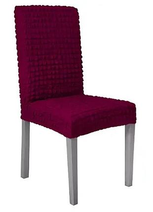 Комплект чехлов на стулья без оборки 6 штук (бордовый)
