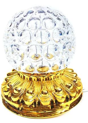Диско куля на золотій підставці rd-7207, кришталева куля з підсвічуванням