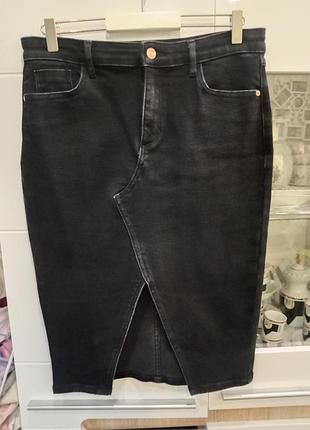 Трендовая джинсовая юбка размер 14 фирмы river island