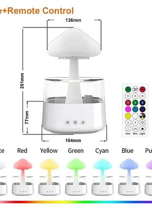 Атмосферний ультразвуковий зволожувач повітря гриб rainfall з ефектом дощу. нічник зволожувач повітря doctor-101 з підсвіткою
