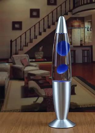 Синяя ночник-светильник "лавовая лампа" 37 см лава лампа