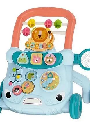 Детские ходунки-каталка с развивающим центром – первые шаги с радостью и пользой синие