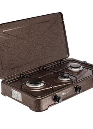 Настольная плита газовая 3 конфорки 4350вт, yucel o-300-lpg-cupper