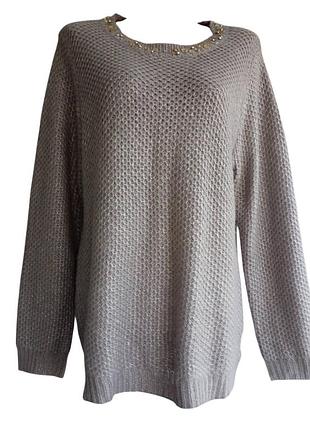 Вовняний светр джемпер великого розміру батал