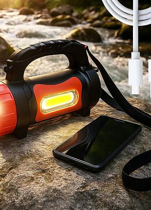 Ручной фонарь аккумуляторный с powerbank, 20вт, ly-2701t