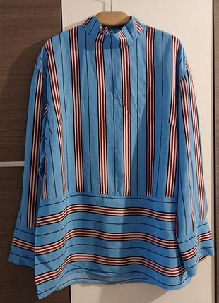 Блакитна блуза в смужку  розмір 42 бренду  h&m