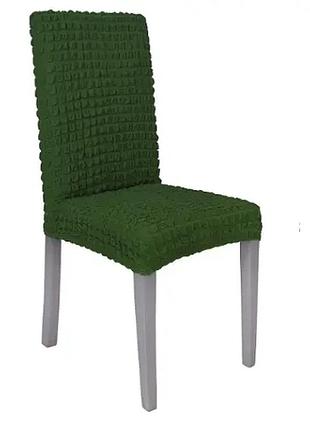 Комплект чохлів на стільці без оборки 6 штук (зелений)