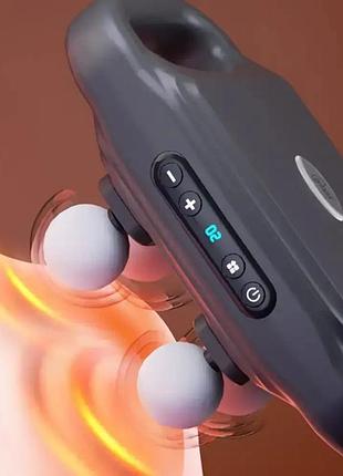 Перкуссионный массажер для тела, 4 головок, от usb, ycy -1601 / массажер для спины / вибромассажер