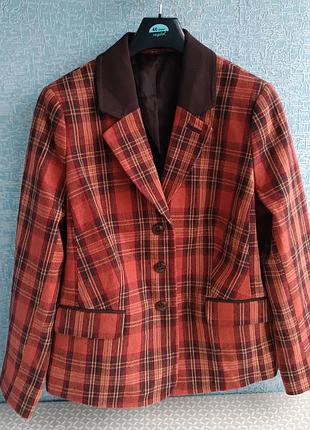 Жіночий жакет піджак бренду isle великого розміру батал цегляного морквяного  кольору