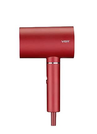 Профессиональный фен для волос vgr v-431 мощностью 1600-1800 вт красного цвета