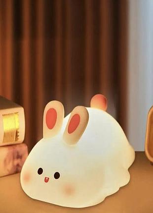 Силиконовый ночник кролик, от usb, 14,3х10,9х8,5см