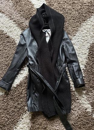 Пальто натуральна шкіра + вʼязка