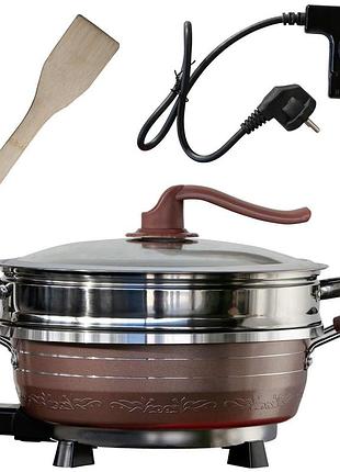 Електрична каструля подвійна 8л, 32см, 1500w, hoffmans hm-3031