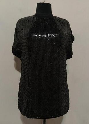 Винтажная шелковая блуза в пайетки
