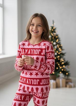 Новорічна бавовняна піжама для дівчинки pepco, 9-10 р.