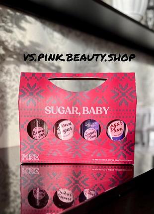 Подарунковий набір з 2 спреїв та 2 лосьйонів victoria’s secret pink 4-piece mist & lotion body care gift set sugar baby