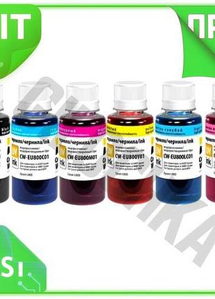 Ve комплект чорнила colorway для new version epson 6 кольорів 100 мл водорозчинні чорнила для принтера n6w_ver
