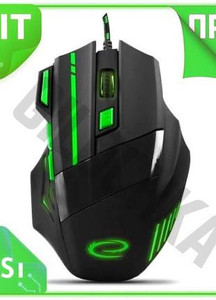 Ve мышь esperanza оптическая black/green new version usb 2400 dpi игровая 7 эргономичных кнопок с подс n6w_ver