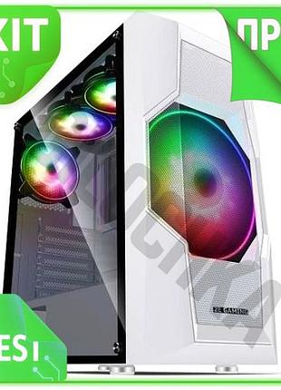 Ve корпус 2e gaming turbo new version white mid tower для atx micro atx mini itx с argb подсветкой сти n6w_ver