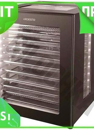 Ve сушарка овочів та фруктів new version ardesto 820вт 12 піддонів з нержавіючої сталі таймер для суші n6w_ver