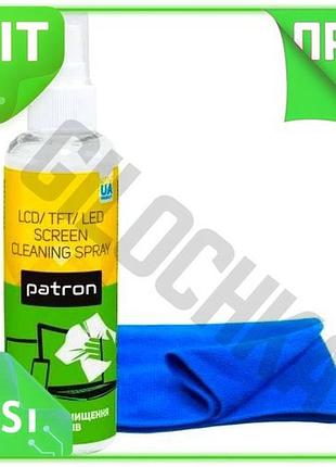 Ve набір для чищення екранів new version patron спрей 100 мл серветка з мікрофібри 20x20 см очищувач д n6w_ver