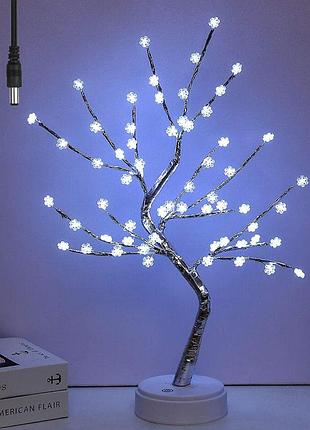 Настольный светильник "дерево бонсай" 50см, от usb, холодный белый