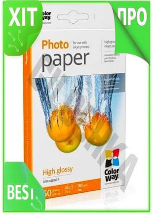 Ve фотобумага colorway глянцевая a6 new version 180 г/м2 50 л для фото печати бумага для изображений n6w_ver