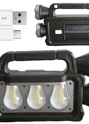 Ручний ліхтар на сонячній батареї з функцією powerbank, hnb-7718-3w