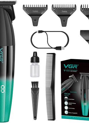Акумуляторна машинка для стрижки + 4 насадки, з usb, vgr v906
