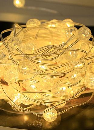 Гирлянда лампочки от usb, 2,5м, 20led, теплый белый